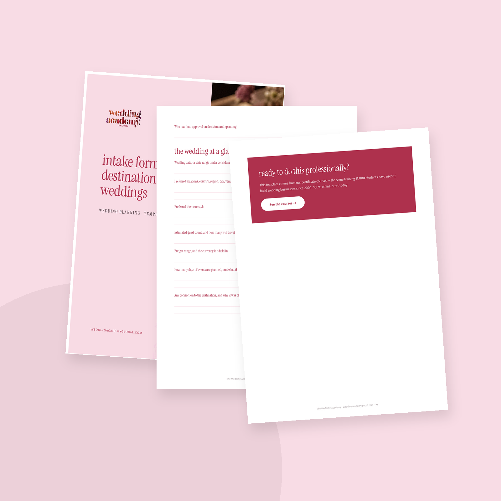 Intake Form for Destination Weddings