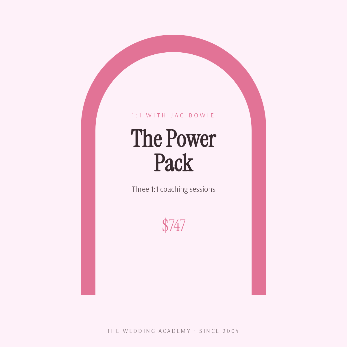Wedding business coaching Power Pack, three 1:1 sessions with Jac Bowie
