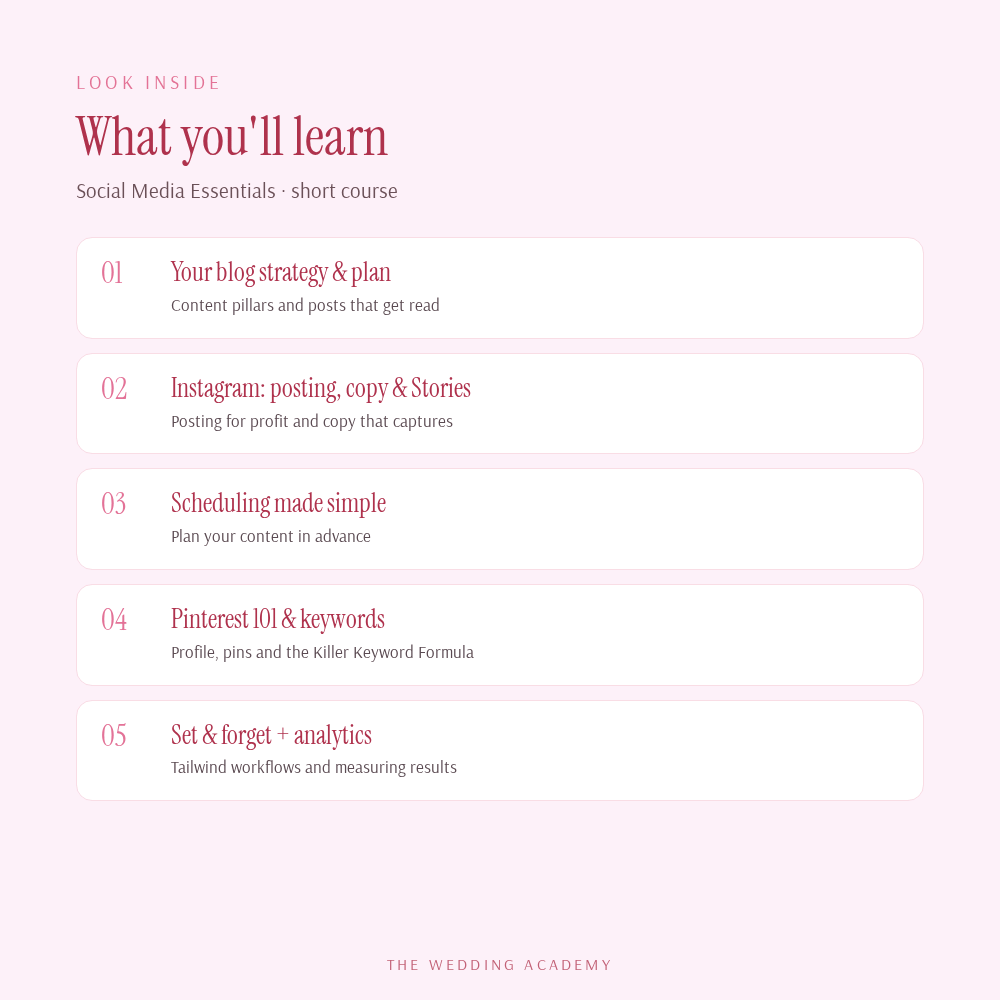 Social Media Essentials - what you'll learn