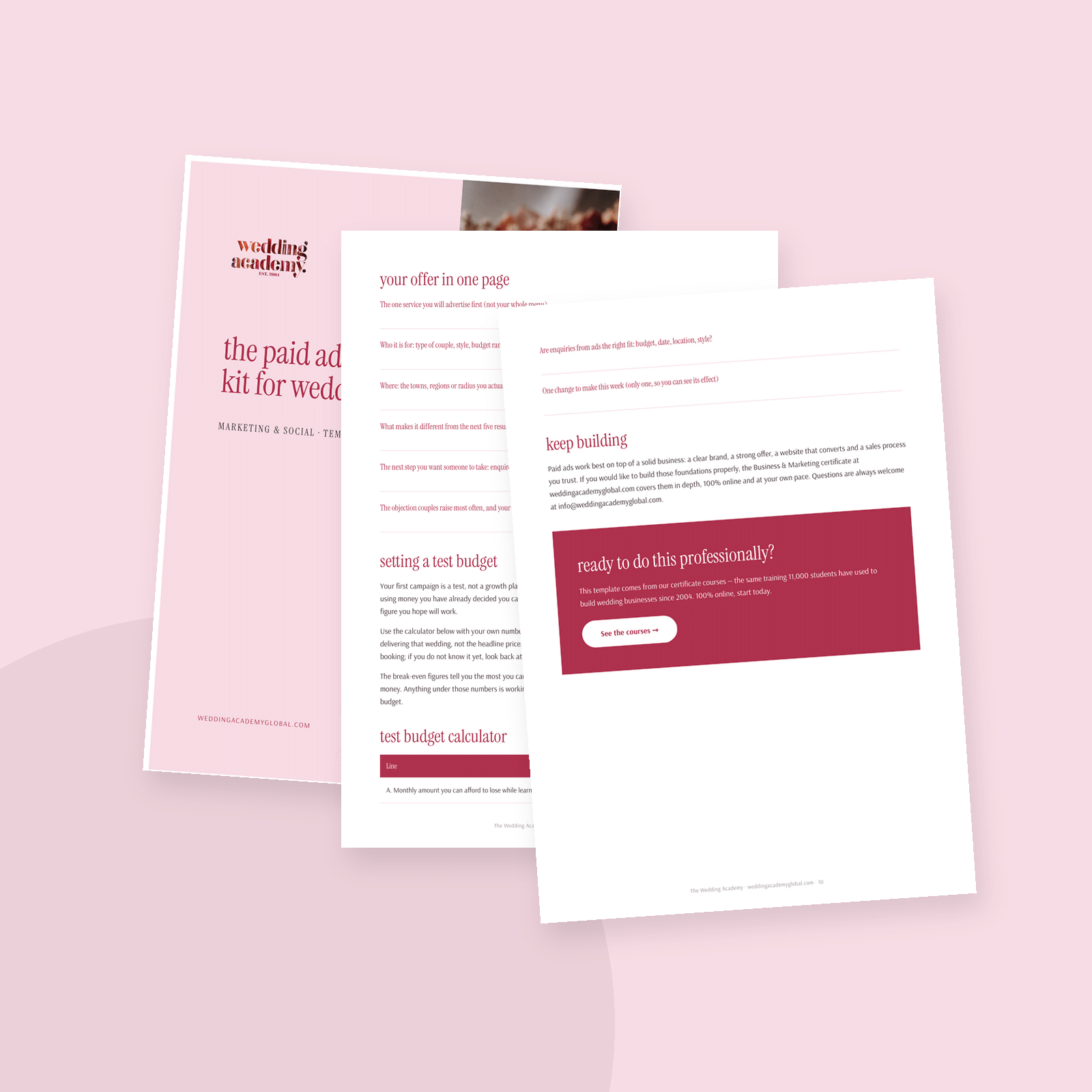 The Paid Ads Starter Kit for Wedding Pros - printable PDF template