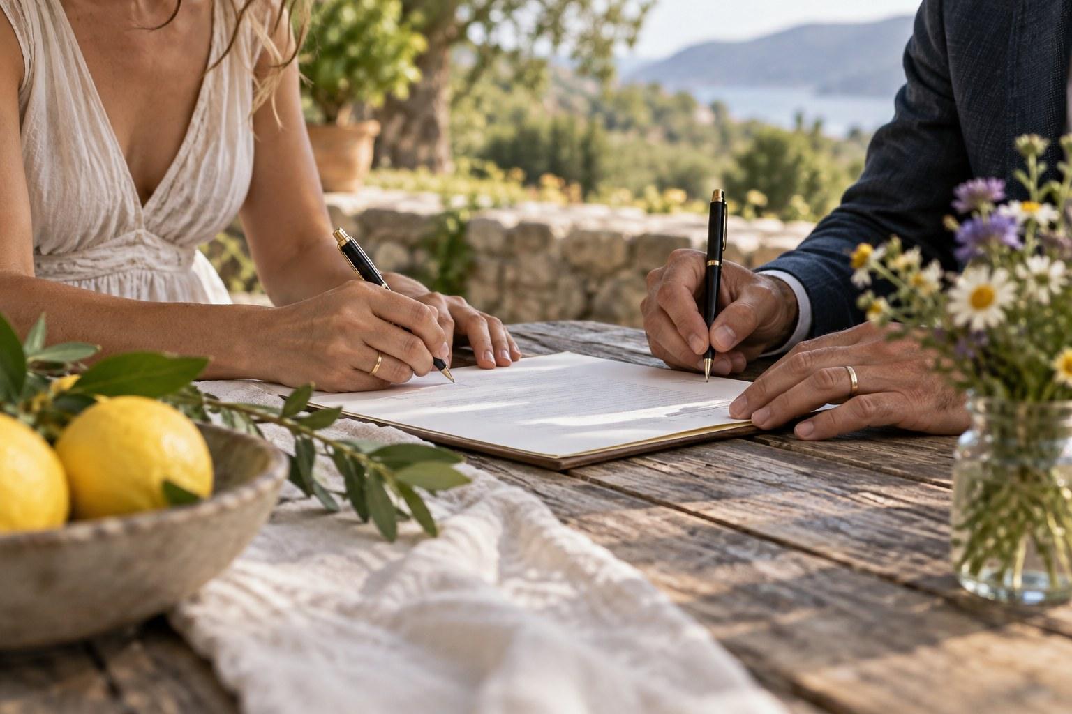 Wedding Academy | Destination Wedding Vendor Contracts: What Planners Must Check signing destination wedding vendor contracts with a local supplier