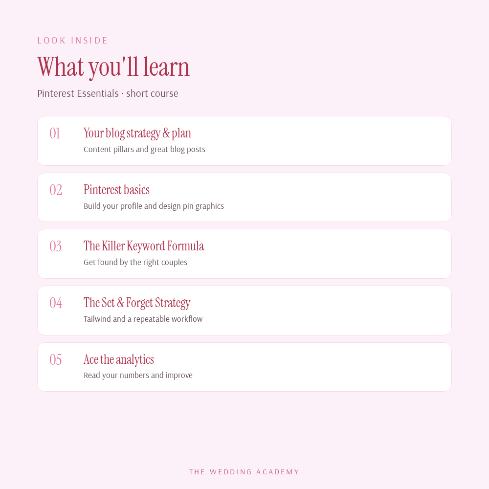 Pinterest Essentials - what you'll learn