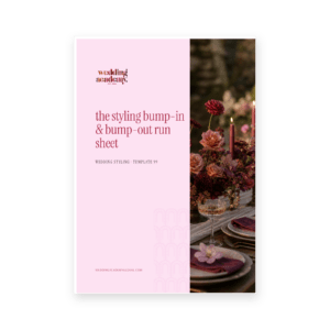 The Styling Bump-In & Bump-Out Run Sheet