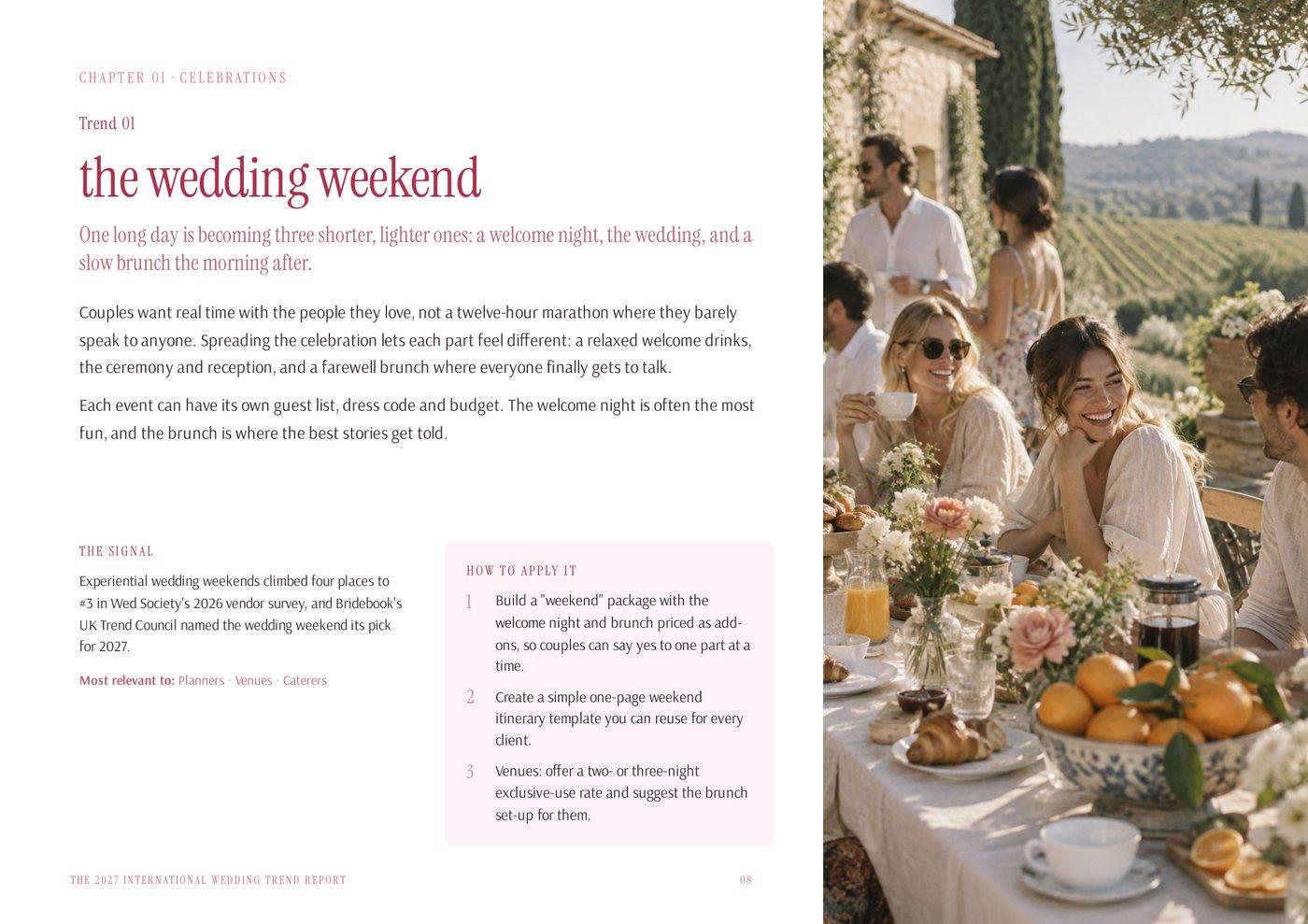 A trend page from the 2027 Wedding Trend Report