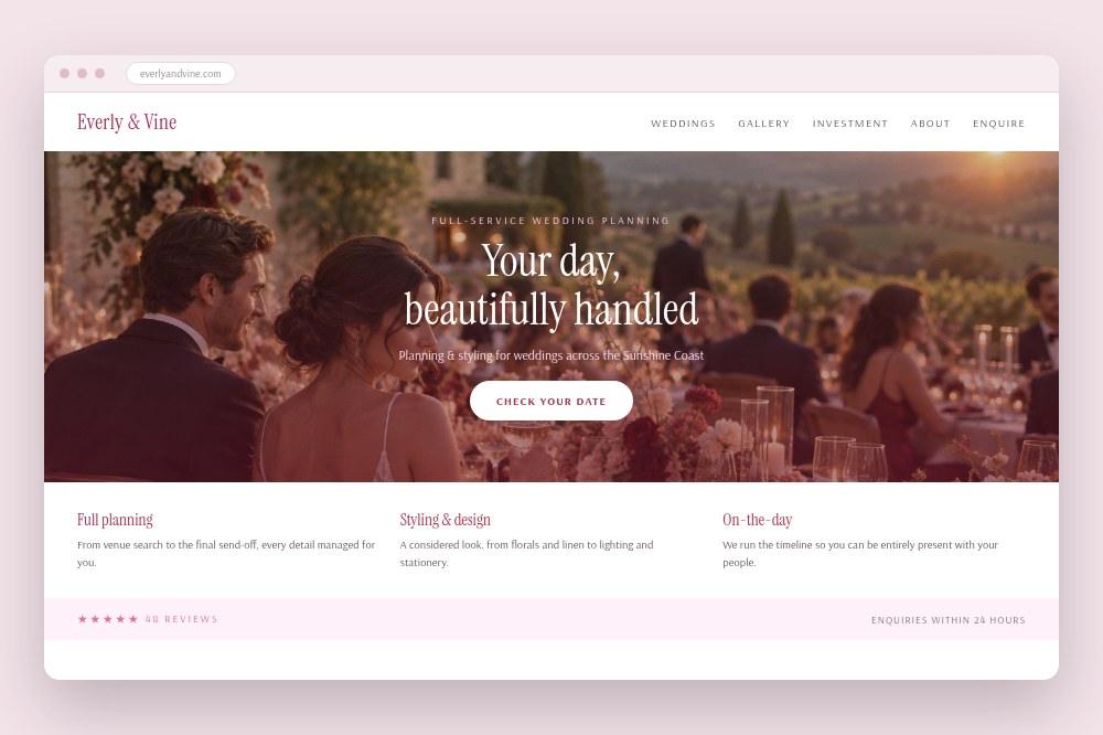 Wedding Academy | Services The Wedding Website for wedding businesses