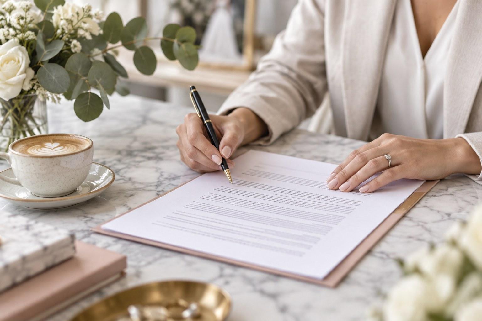 Wedding Academy | Wedding Client Red Flags: Warning Signs Planners Should Never Ignore wedding planner reviewing a client contract to avoid wedding client red flags