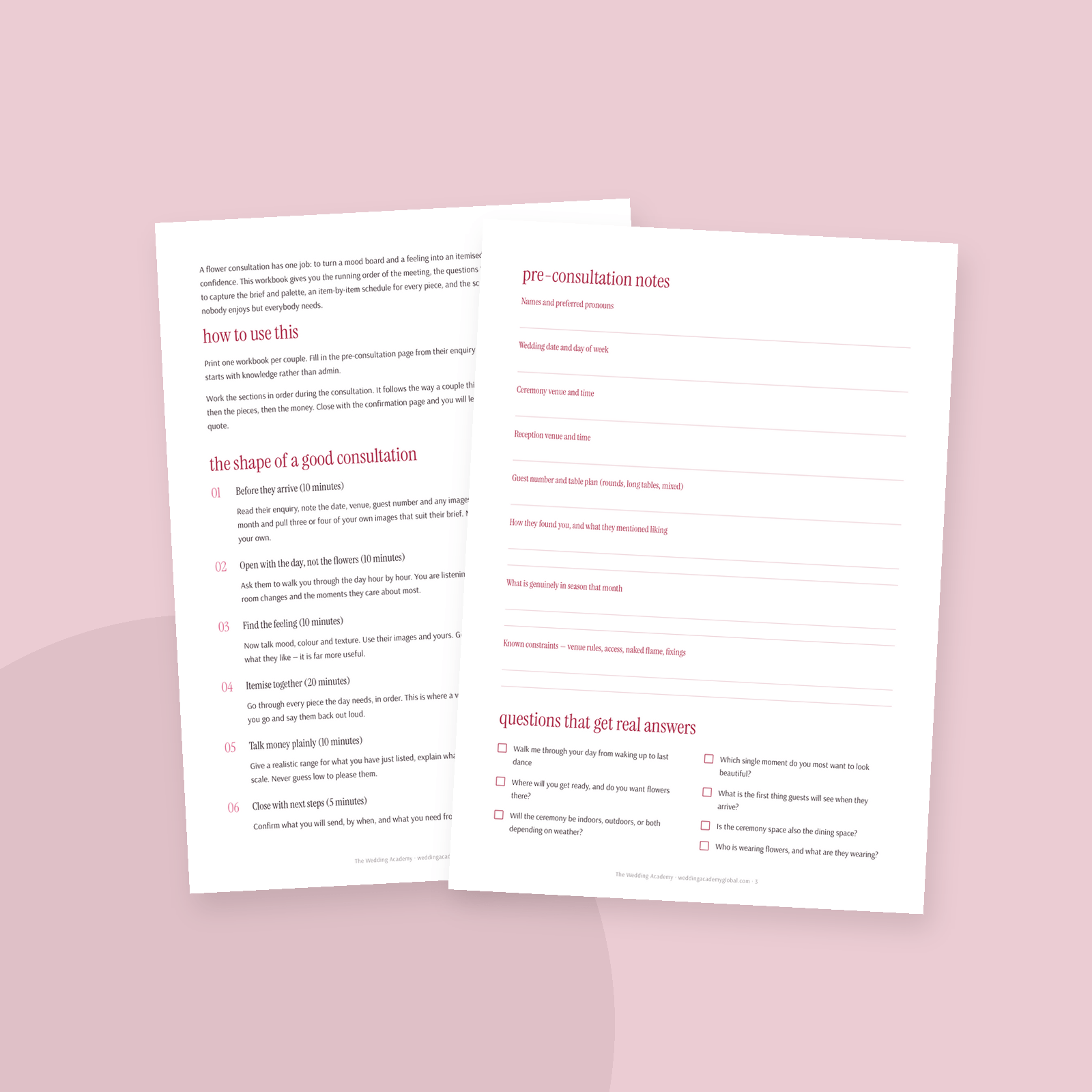 The Wedding Flower Consultation Workbook