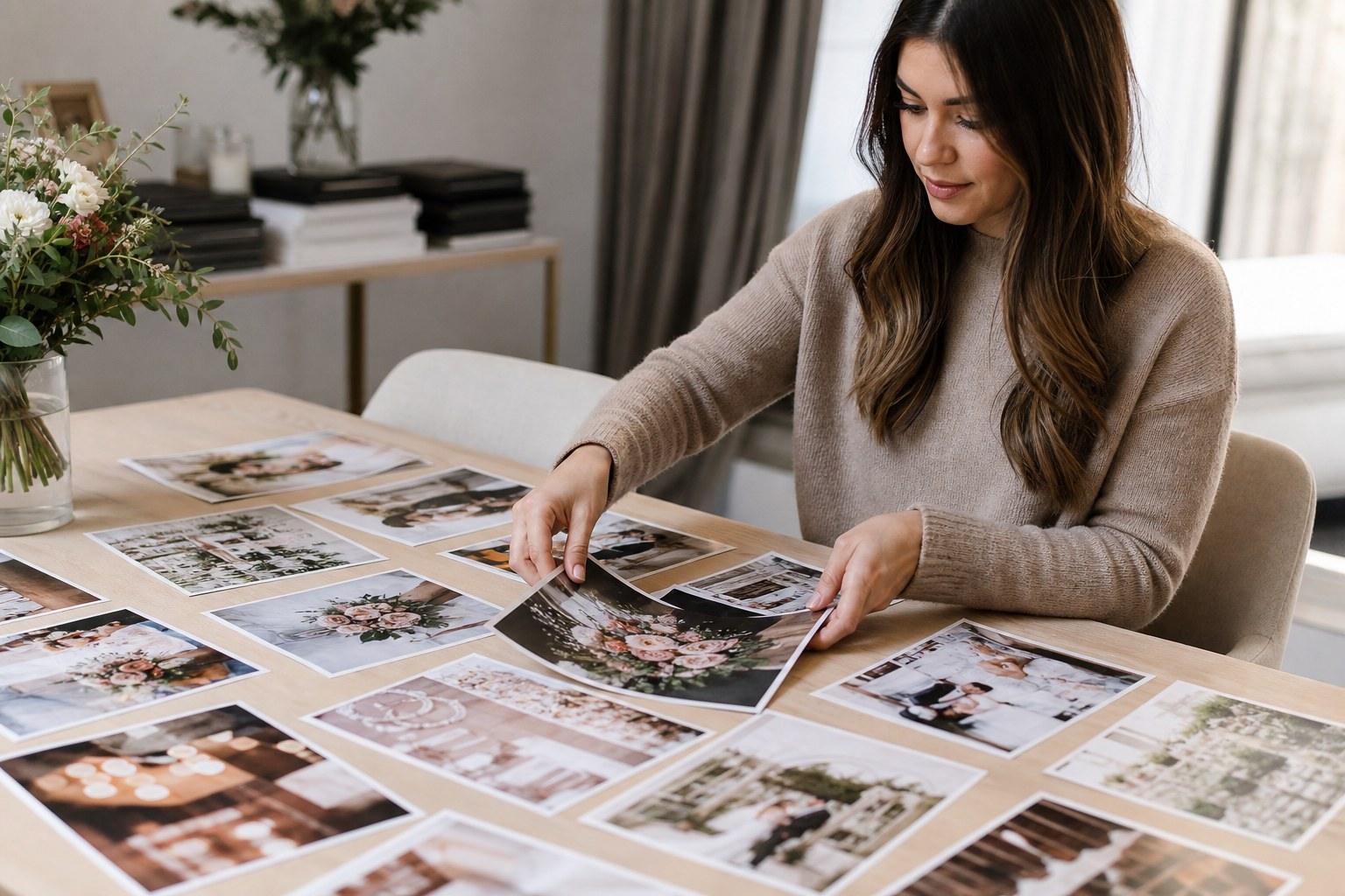 Wedding Academy | Wedding Business Website: The Pages That Actually Book Couples Wedding planner reviewing portfolio photographs
