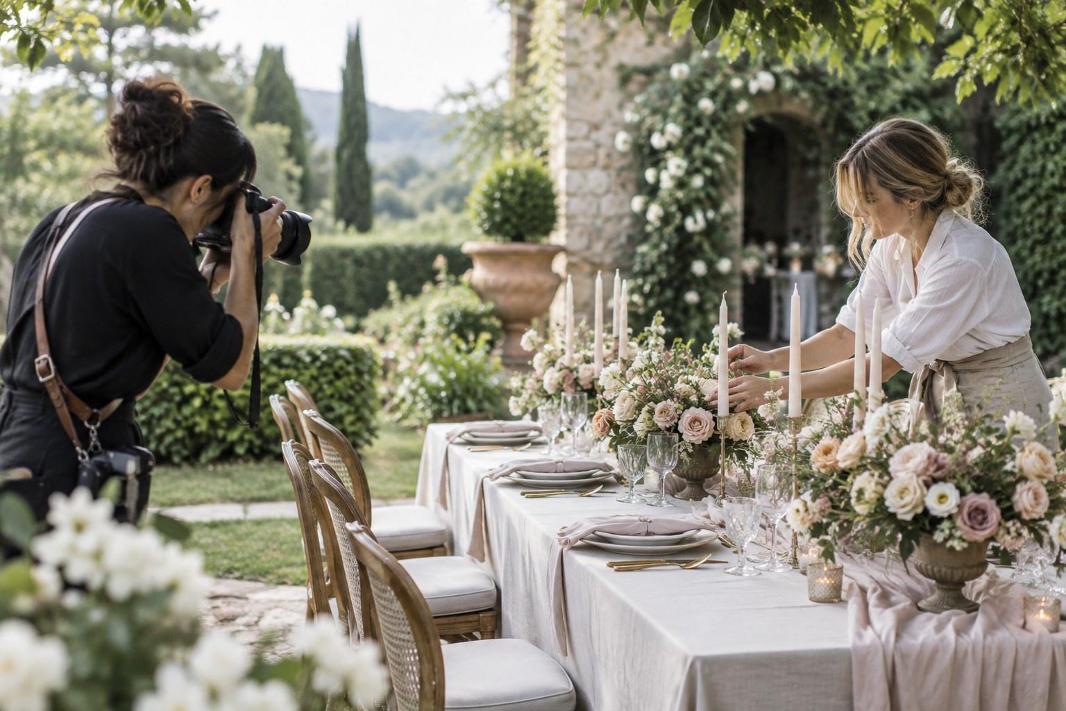 Wedding Academy | Wedding Planner Collaborations: Partnering With Venues and Vendors behind the scenes of a styled shoot collaboration between wedding vendors