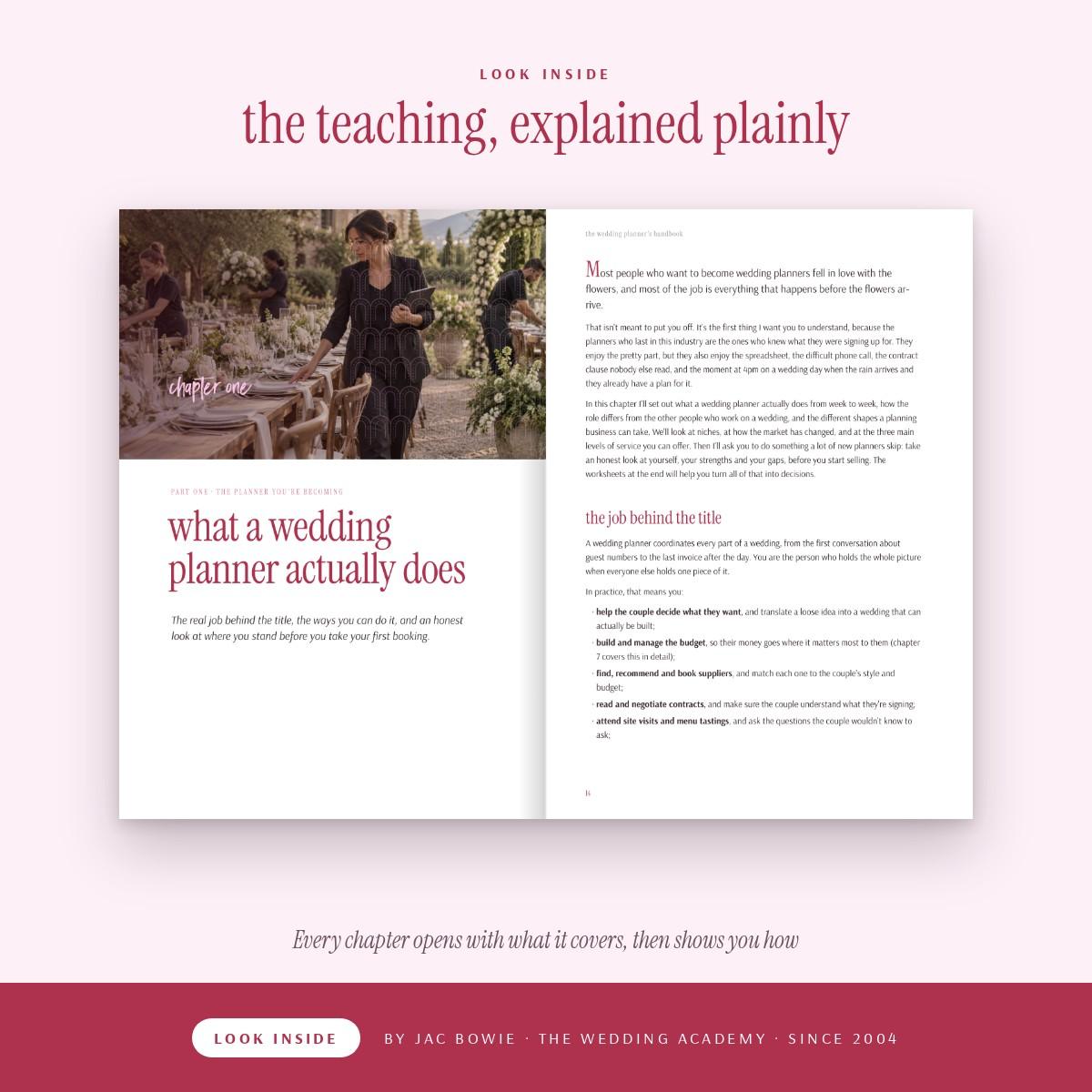 Look inside: chapter one, what a wedding planner actually does
