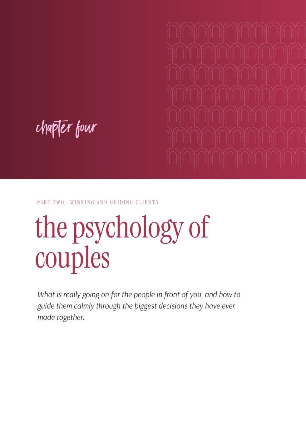 Wedding Academy | The Wedding Planner’s Handbook by Jac Bowie Chapter four opener page: the psychology of couples