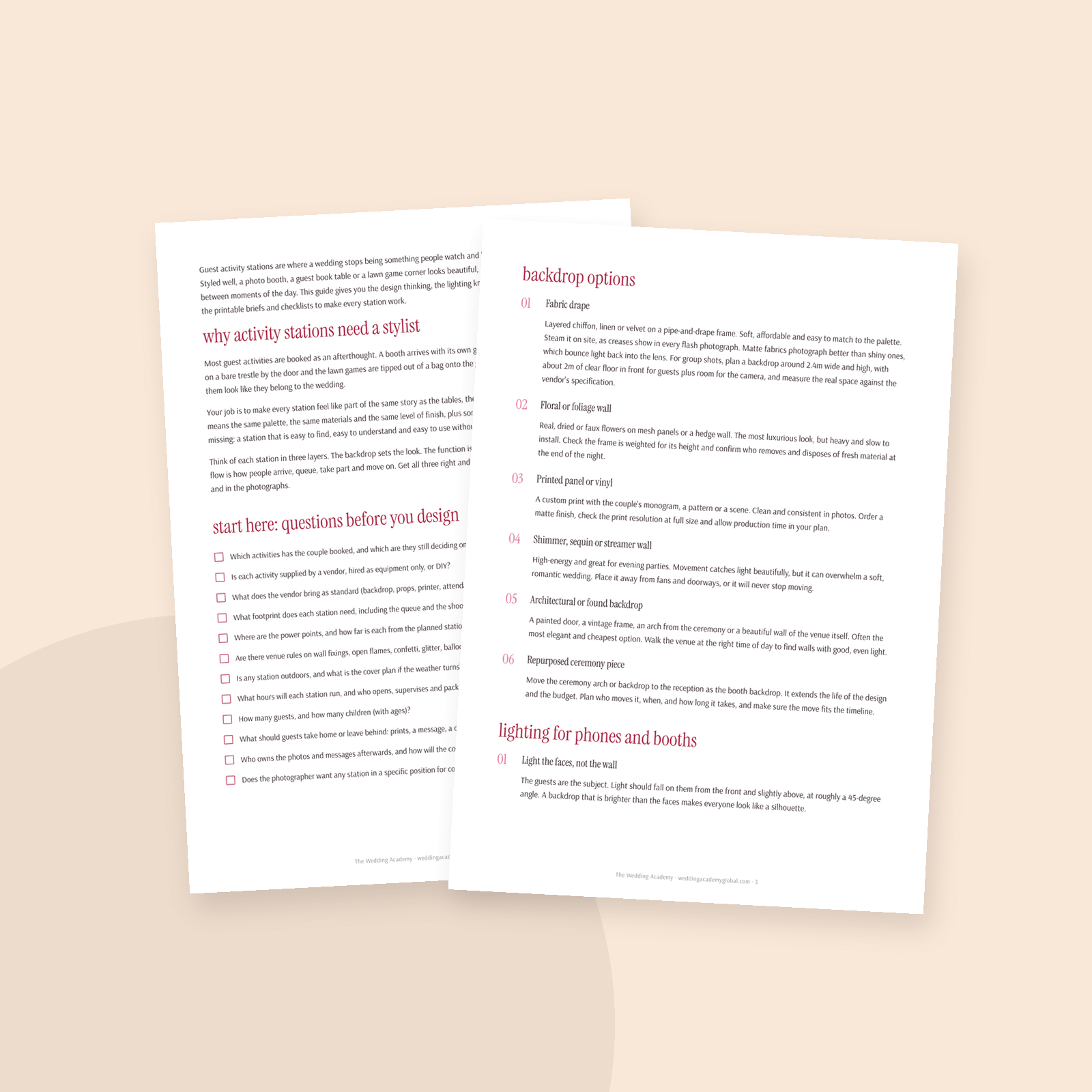 The Photo Booth & Guest Activity Styling Guide - inside pages