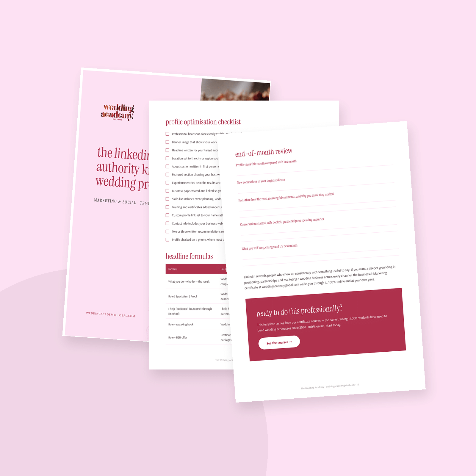 The LinkedIn Authority Kit for Wedding Pros - printable PDF template