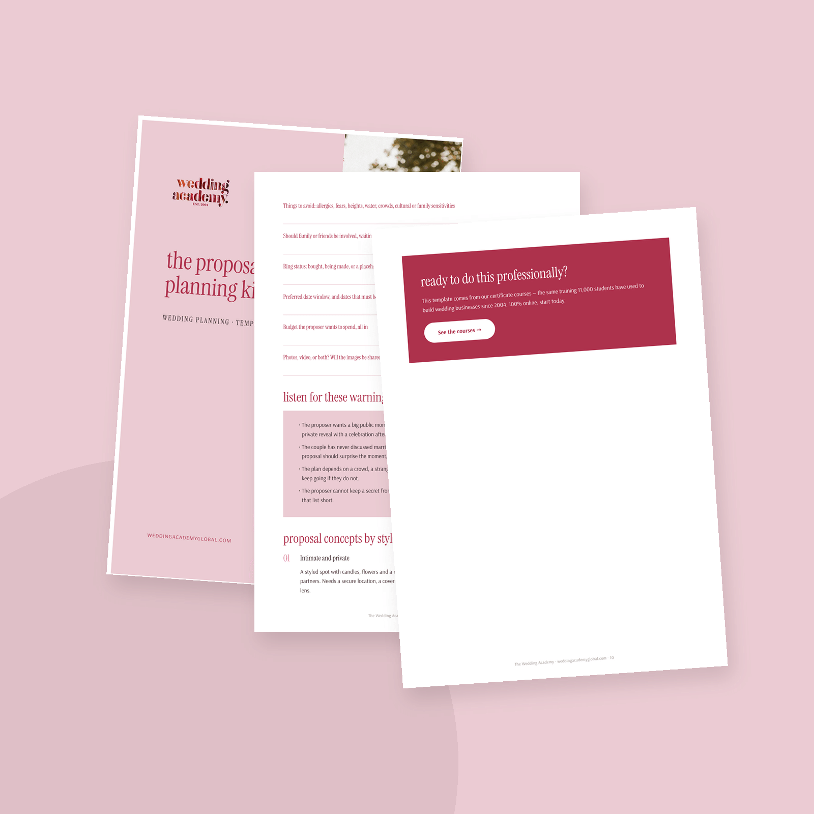 The Proposal Planning Kit - printable PDF template