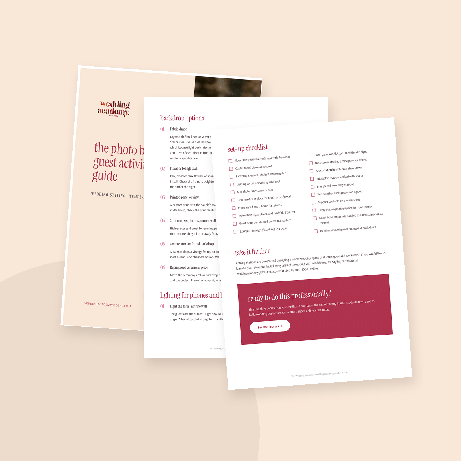 The Photo Booth & Guest Activity Styling Guide - printable PDF template