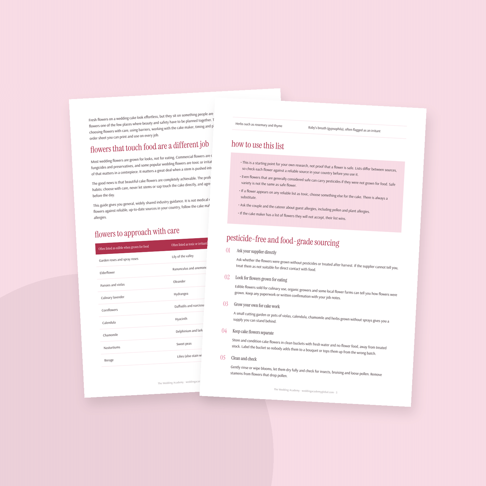 The Cake Flowers & Food-Safe Florals Guide - inside pages