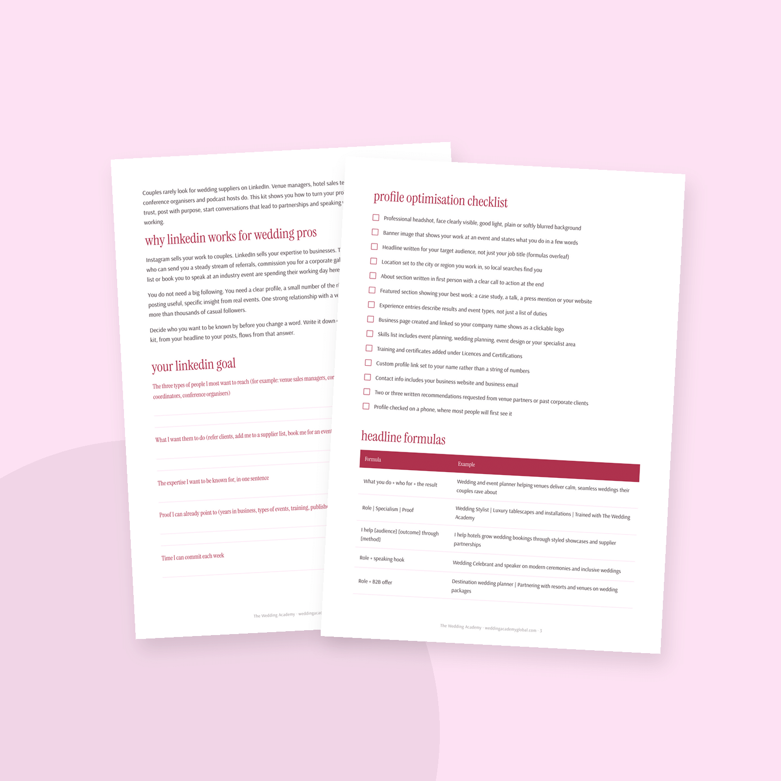 The LinkedIn Authority Kit for Wedding Pros - inside pages