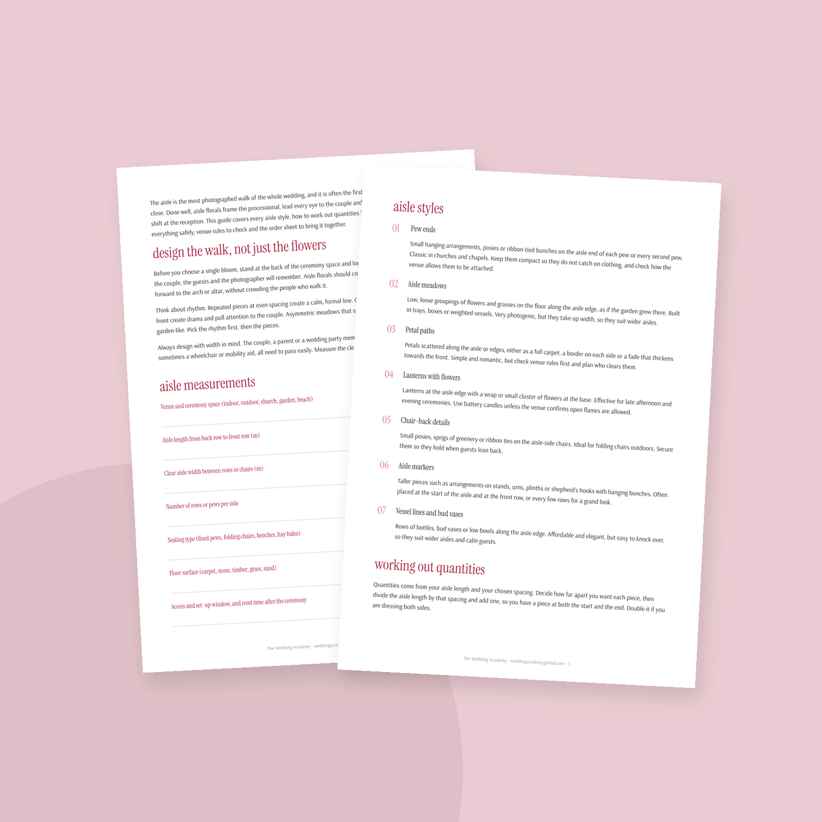 The Aisle & Pew Floral Guide - inside pages