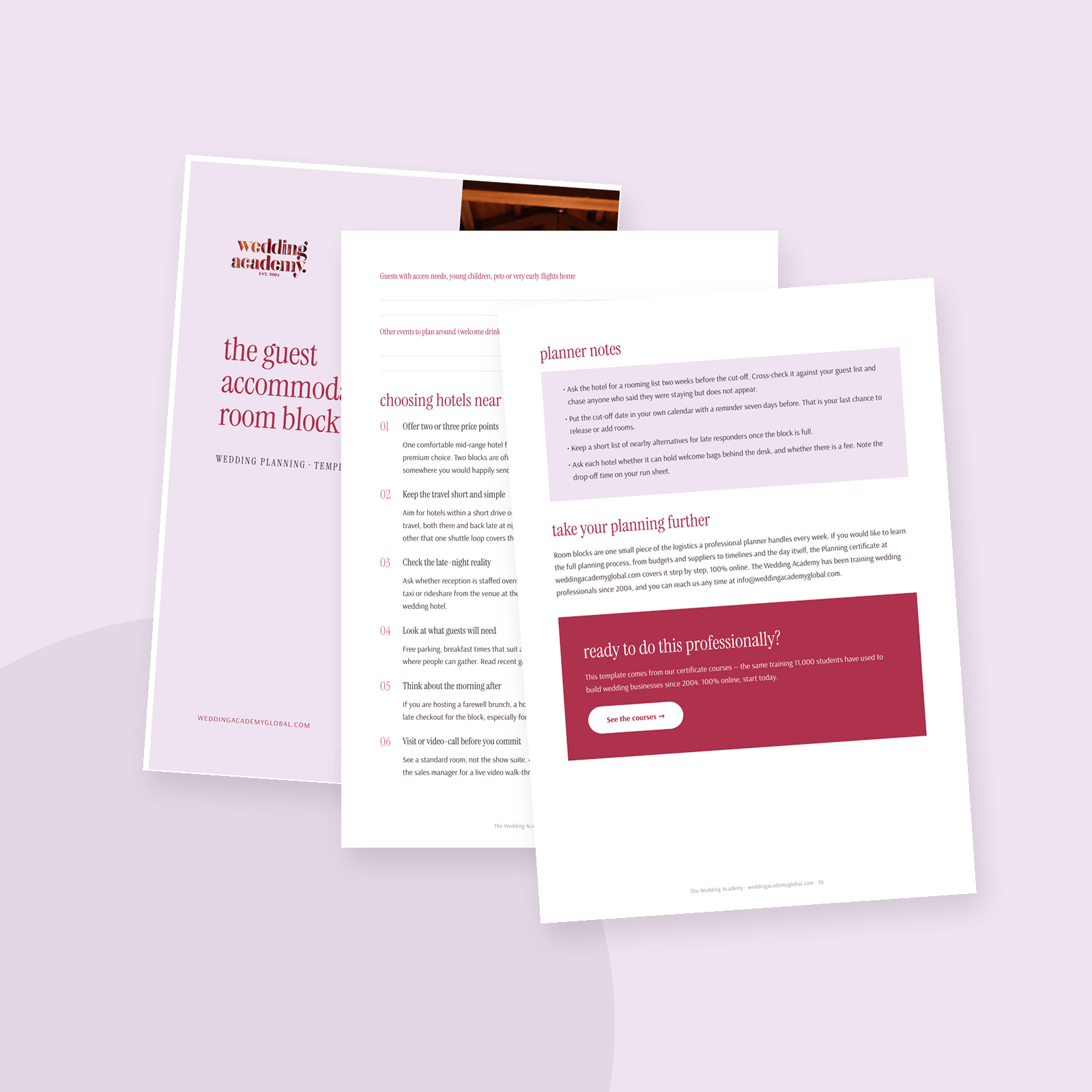 The Guest Accommodation & Room Block Tracker - printable PDF template