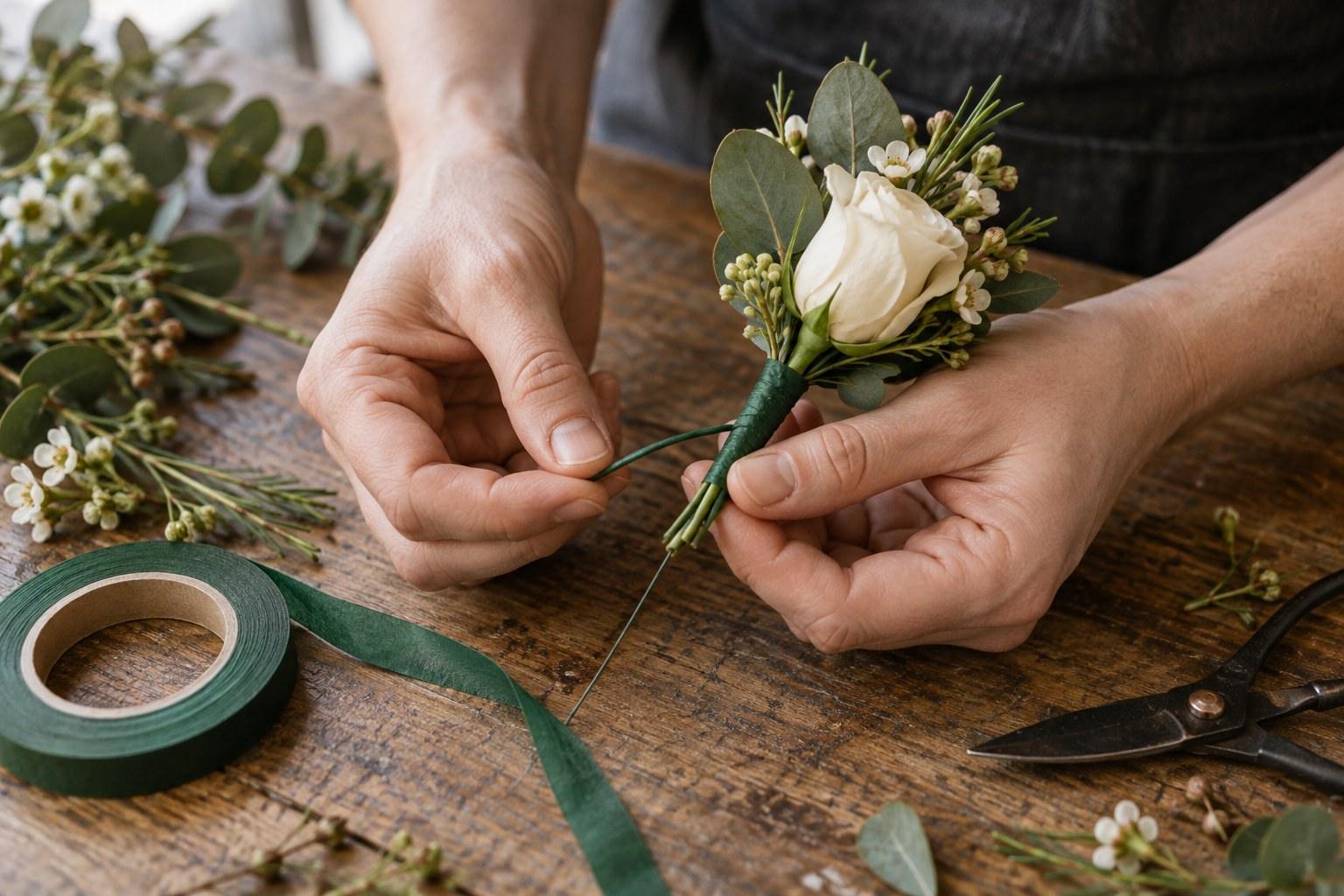 practising floristry mechanics while learning floristry online