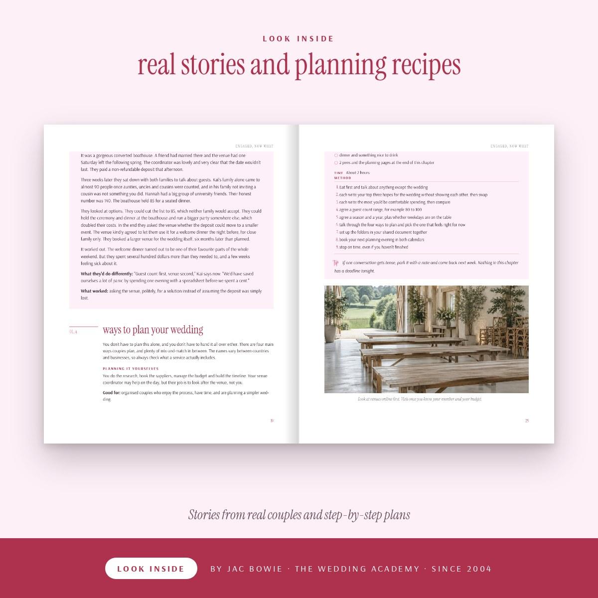 Look inside The Couple's Wedding Planning Handbook: stories and recipes