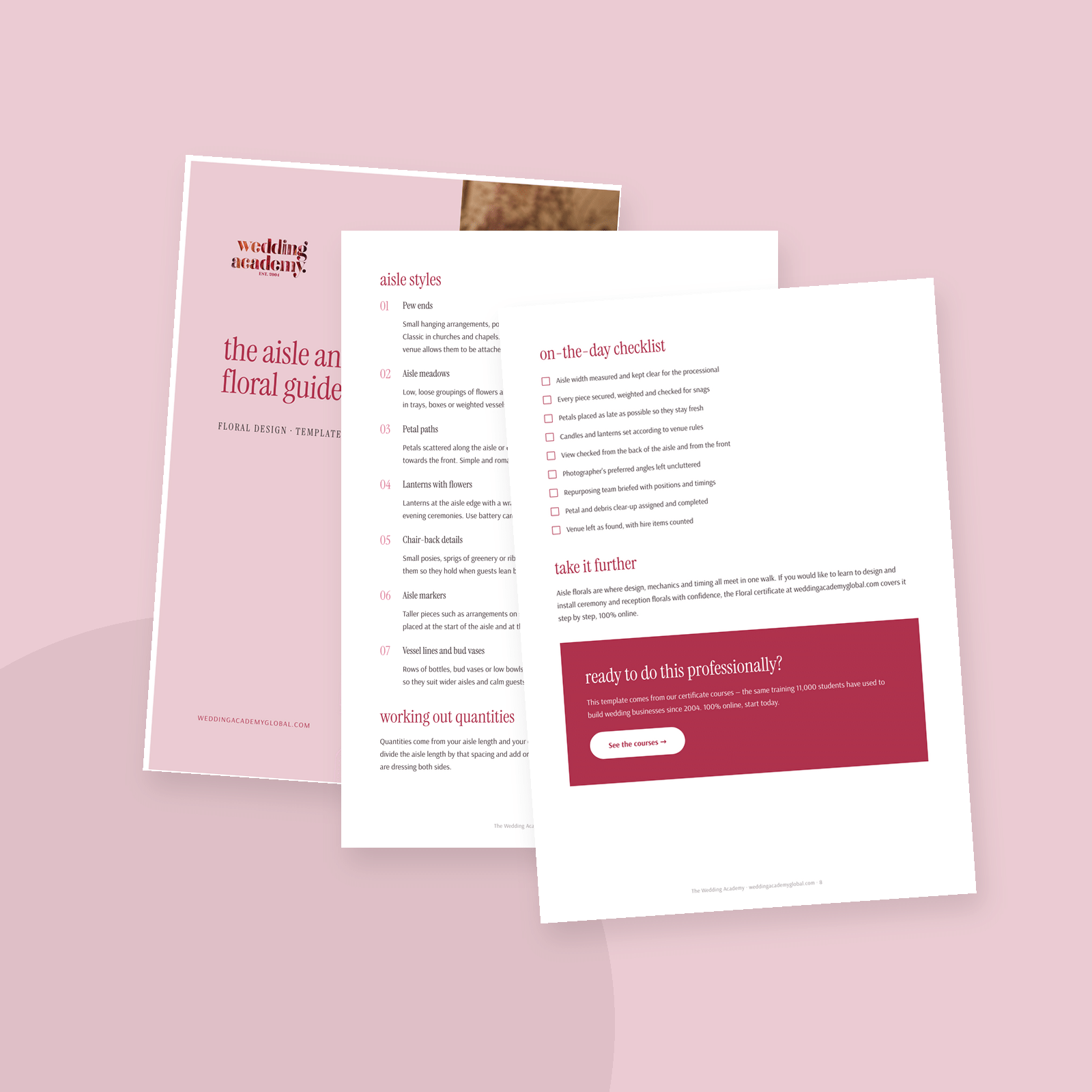 The Aisle & Pew Floral Guide - printable PDF template
