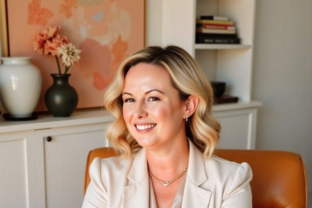 Jac Bowie, owner of The Wedding Academy, in her studio