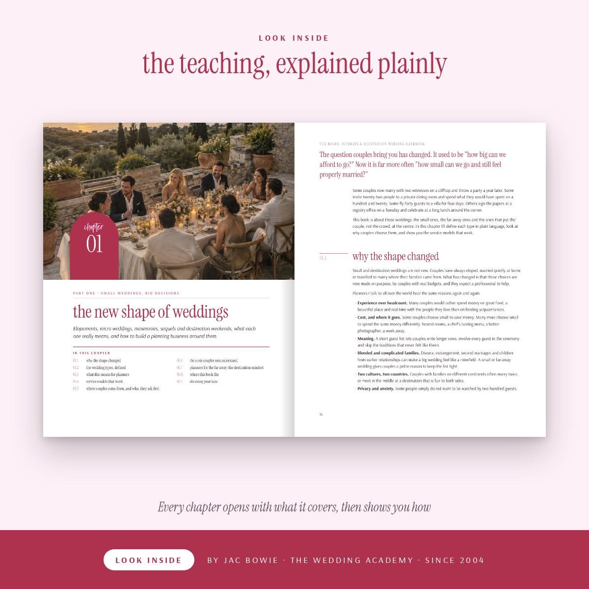 Look inside The Micro, Intimate & Destination Wedding Handbook: chapter one