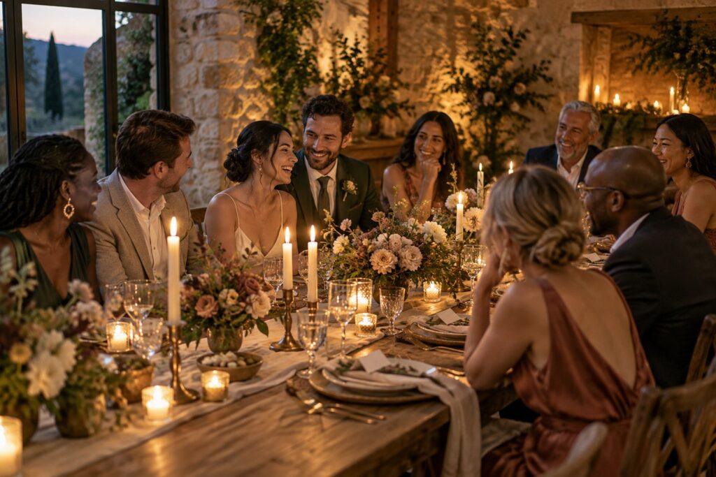intimate micro wedding dinner table styled in detail