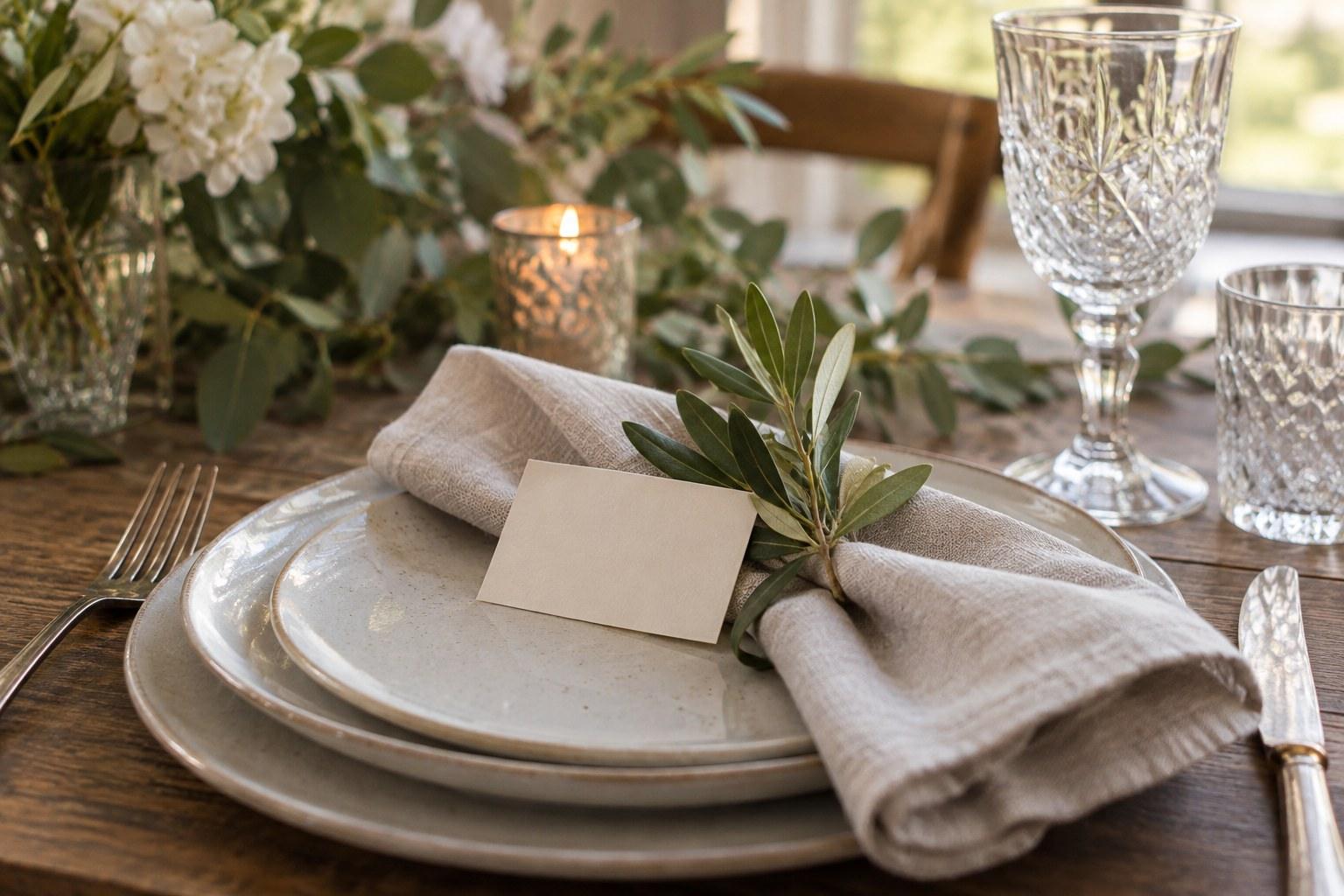 detailed place setting for micro wedding styling