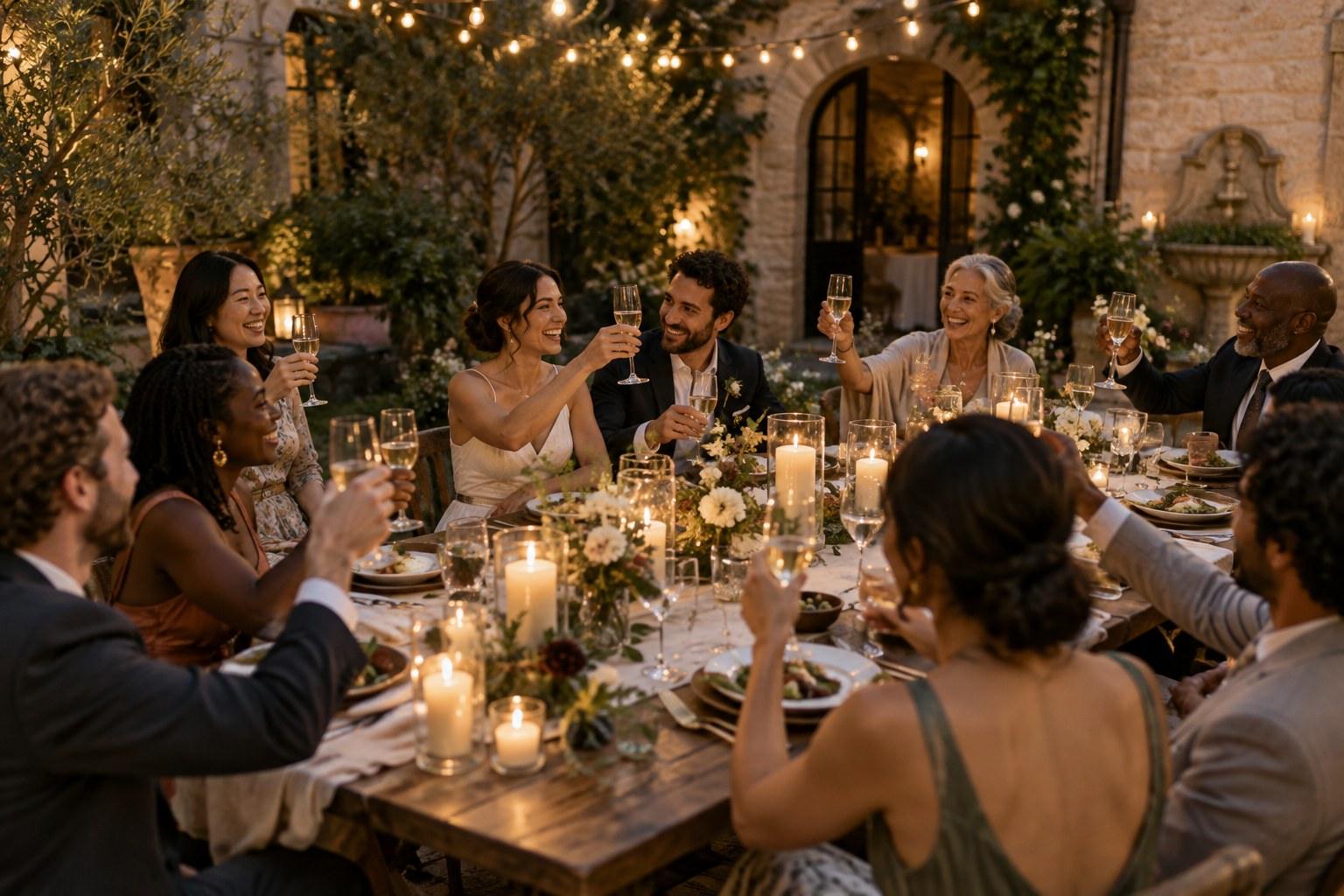 intimate micro wedding dinner planned with a clear micro wedding timeline