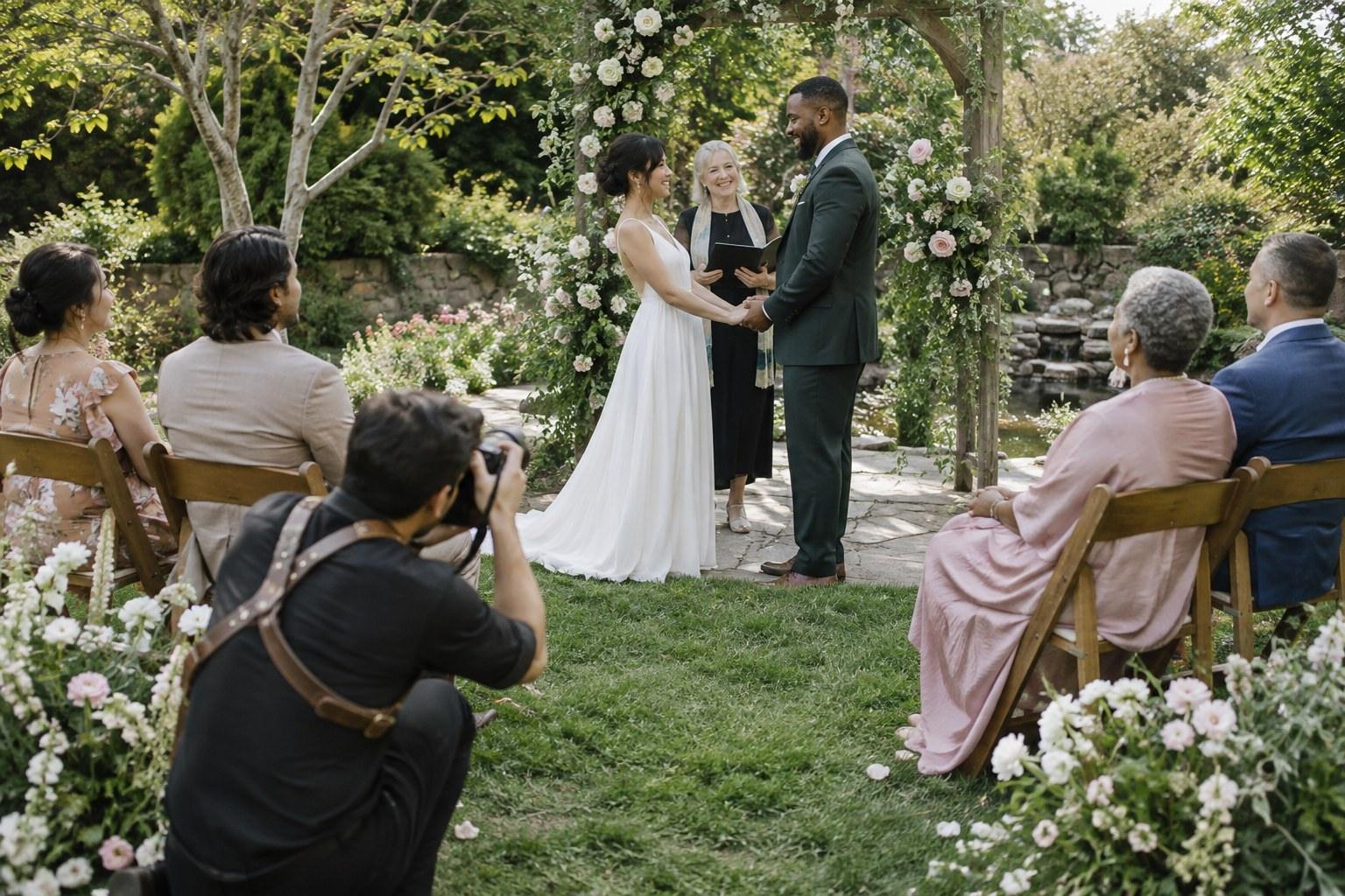 Wedding Academy | Micro Wedding Vendor List: Who You Actually Need (and What You Can Skip) photographer at a micro wedding ceremony