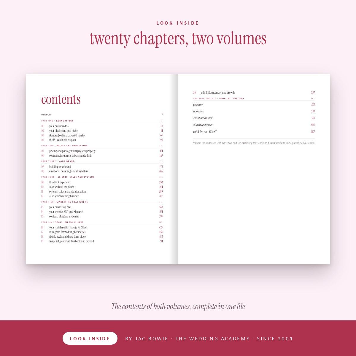 Inside The Wedding Business & Marketing Handbook: two volumes, one ebook