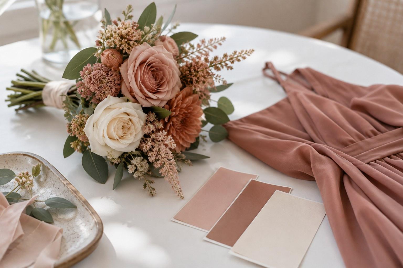 test bunch for wedding flower colour matching