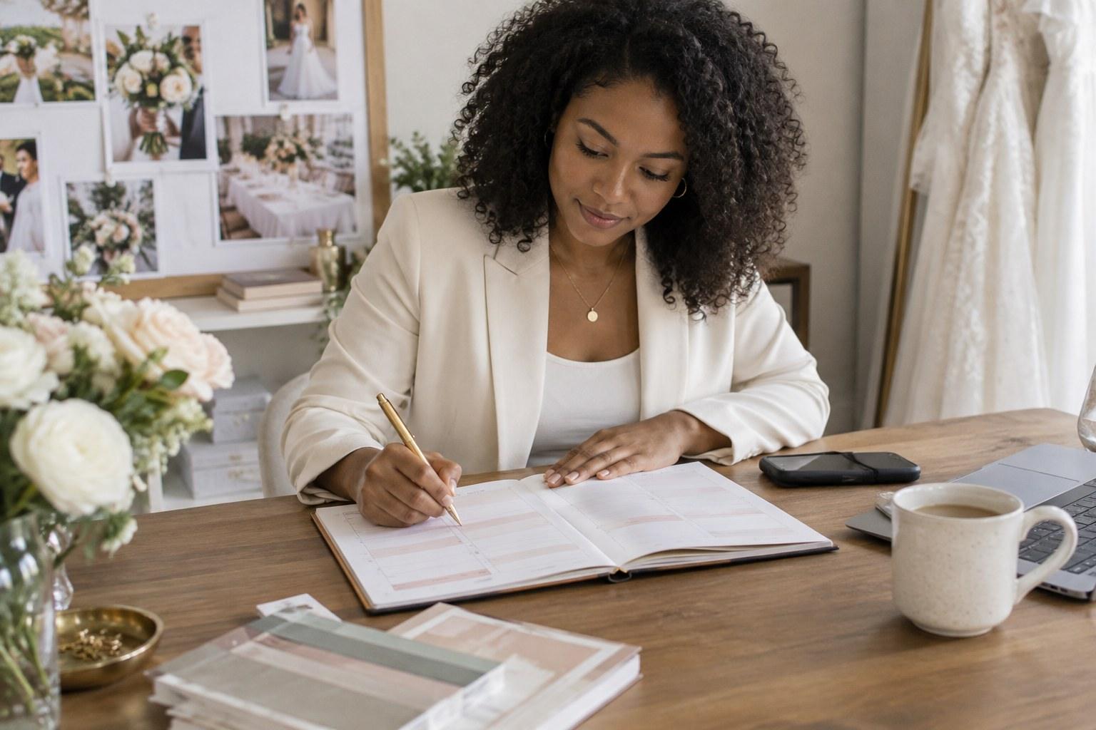 wedding planner setting boundaries in a weekly schedule to prevent burnout