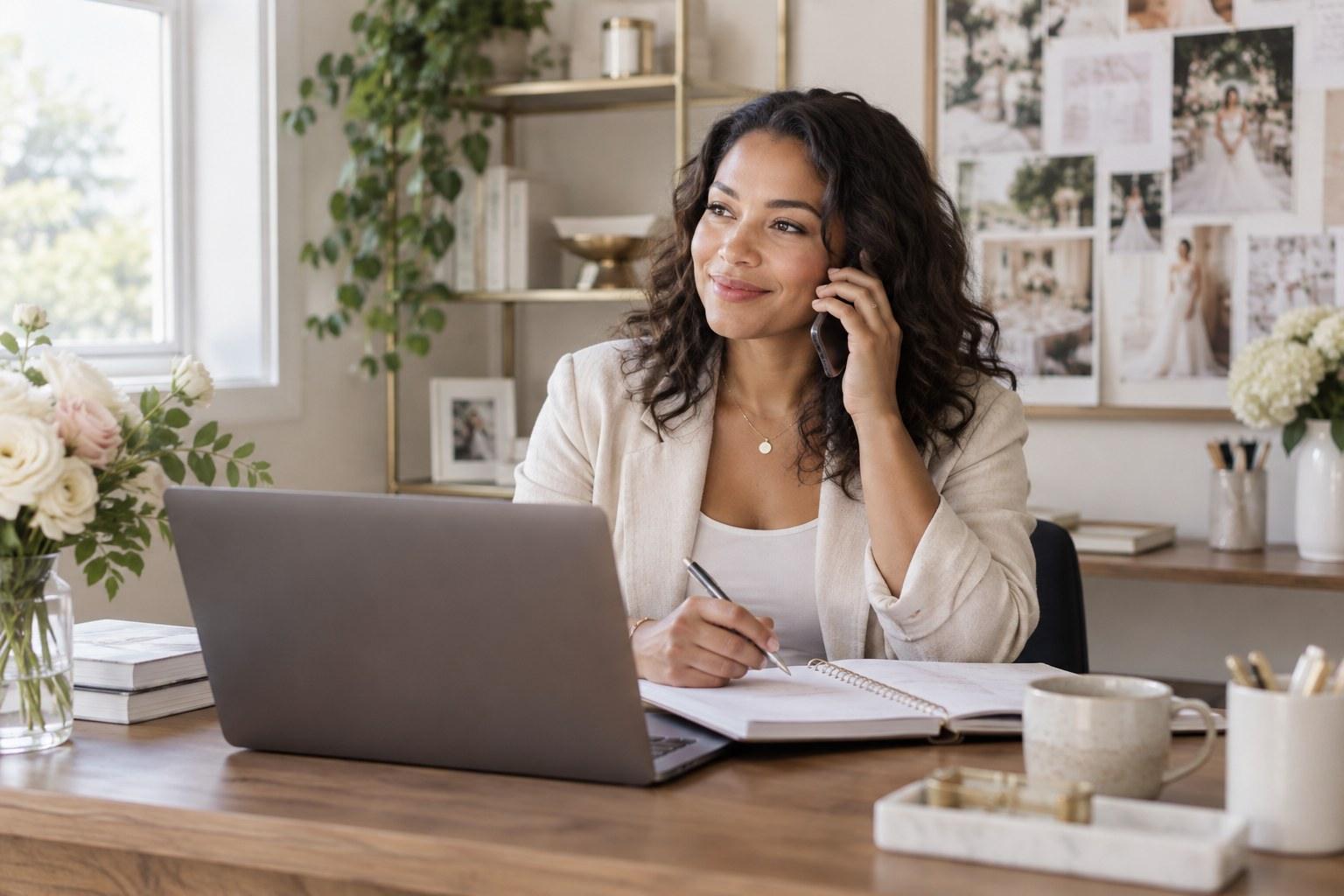 Wedding Academy | Should You Go Freelance or Work for a Wedding Planning Company? My Honest Answer freelance wedding planner working from a home office