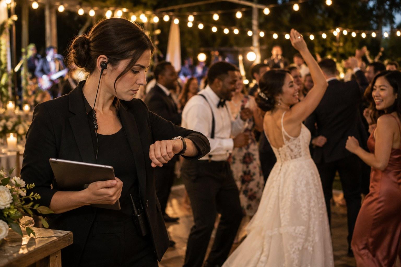 wedding planner overtime during a late-running reception