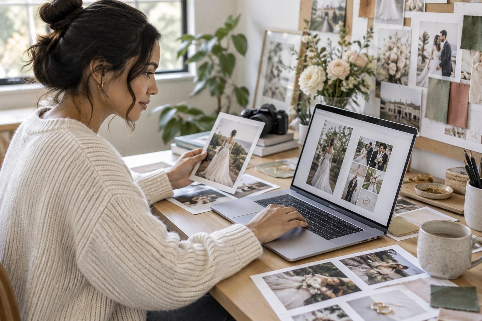 new planner designing a wedding planner portfolio lookbook