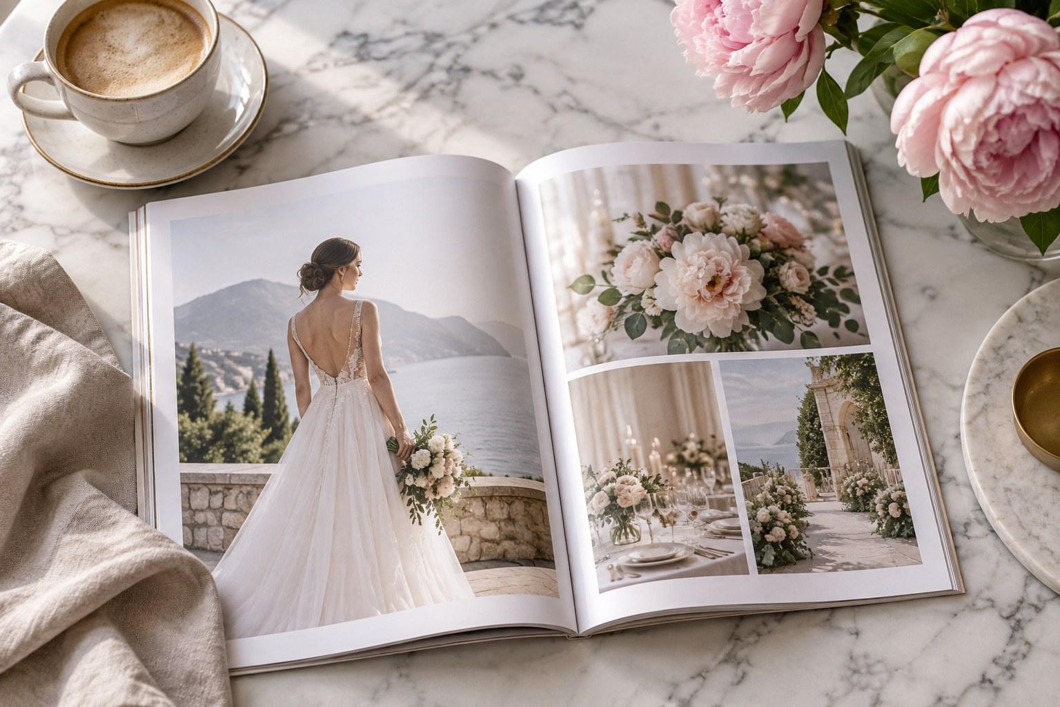 wedding magazine with a planner's press feature