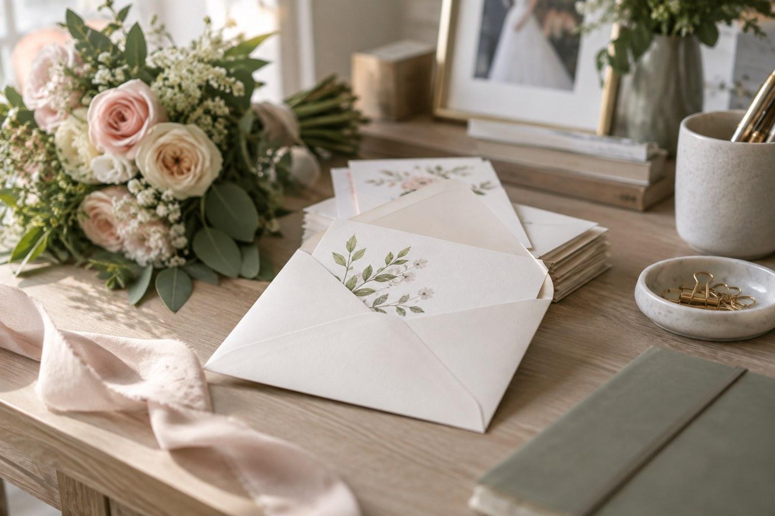 thank-you cards from couples displayed as wedding planner social proof