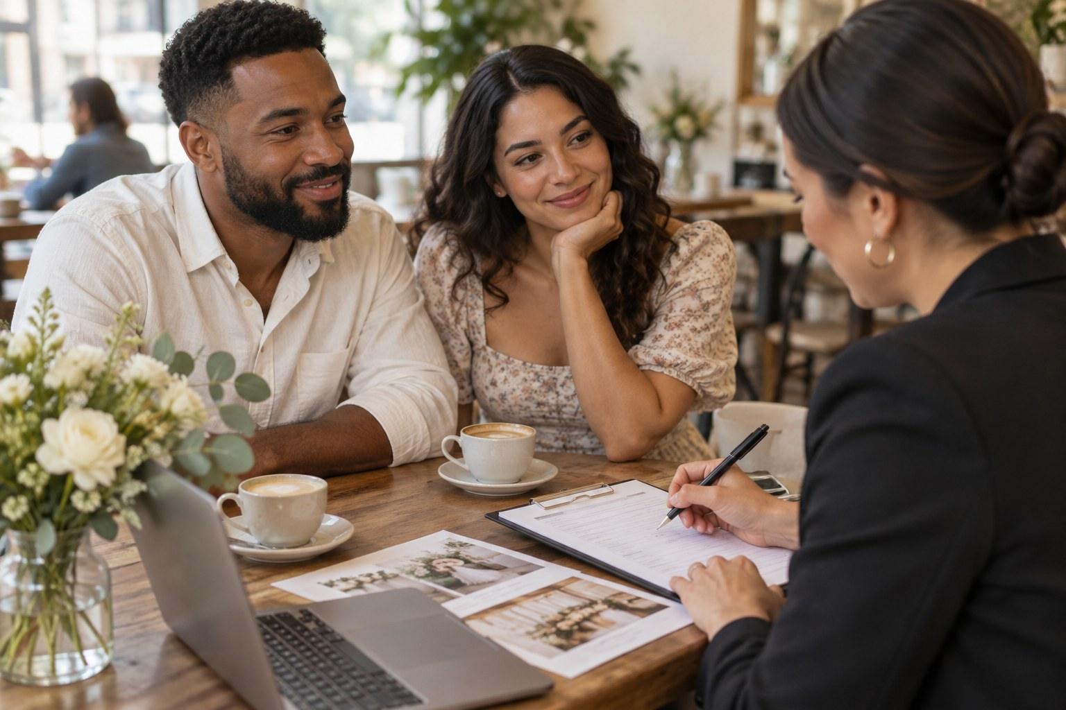 Wedding Academy | What's in a Wedding Planner Template Kit? (And Which Templates You Actually Need) wedding planner using an intake template in a client meeting