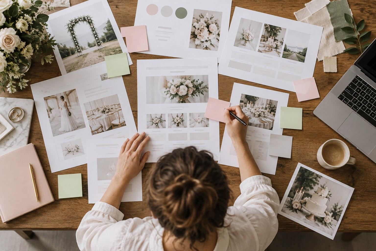 planning session mapping wedding planner website copy page by page