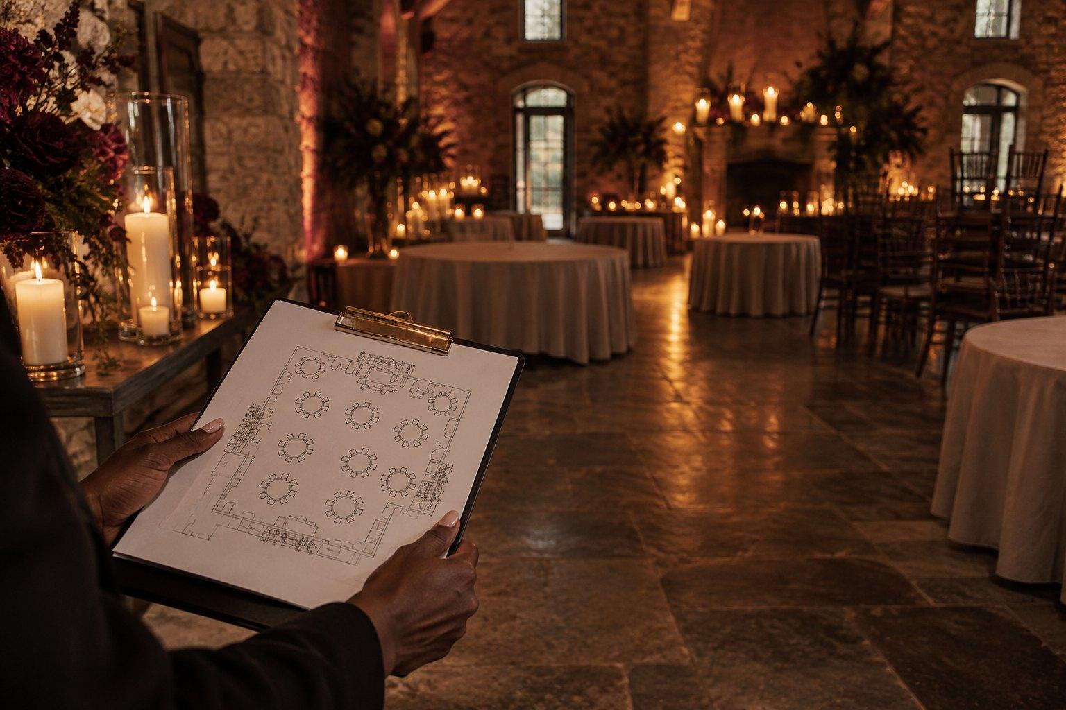 Wedding Academy | The Best Books for Aspiring Wedding Planners (and What Each Teaches) Lessons from wedding planning books applied at a venue walkthrough with a run sheet and floor plan