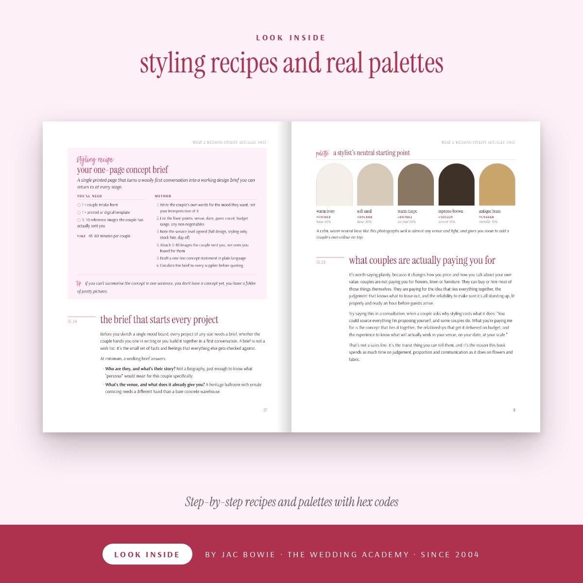 Inside The Wedding Stylist's Handbook: styling recipes and real palettes