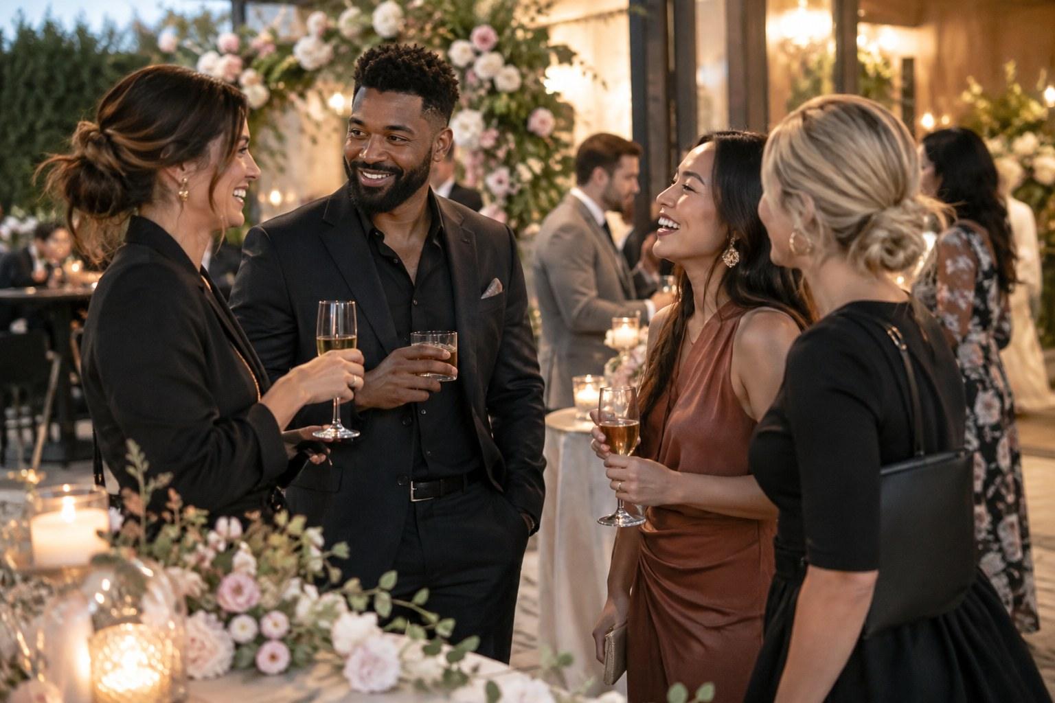 wedding vendors chatting at a networking event