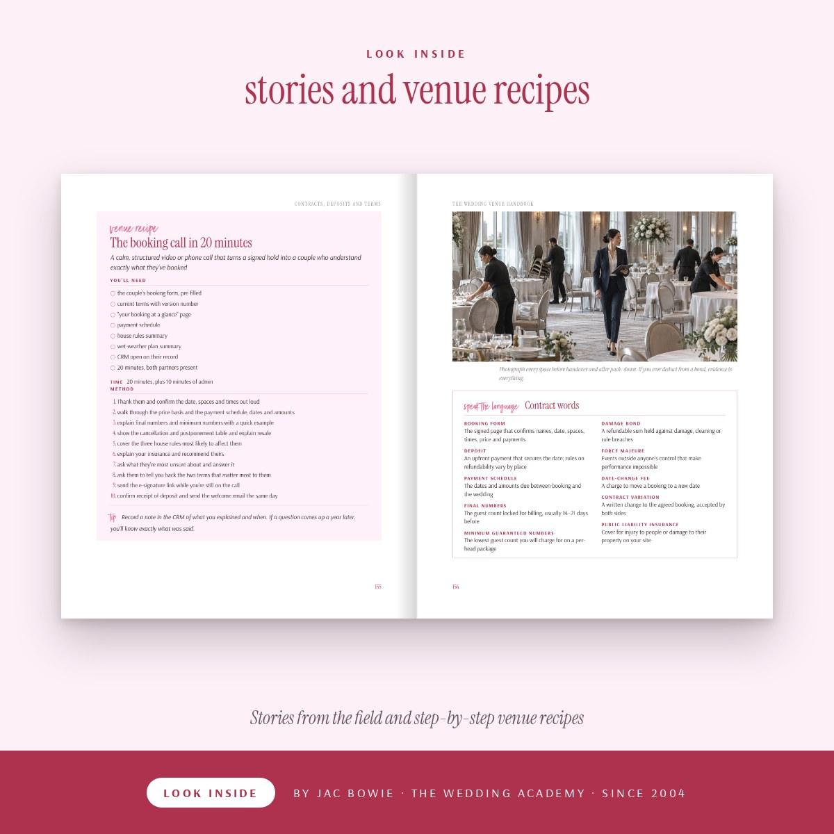 Wedding Academy | The Wedding Venue Handbook by Jac Bowie Look inside The Wedding Venue Handbook: stories and venue recipes